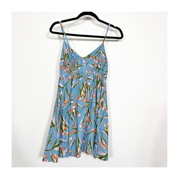Dress Forum Urban Outfitters Dress Womens Mini Floral Sleeveless Medium Blue - Picture 3 of 7
